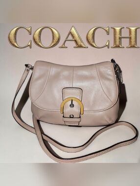 ✨ Rare VINTAGE Coach Soho Pearlescent Pink Leather Crossbody Flap Bag - EUC✨️